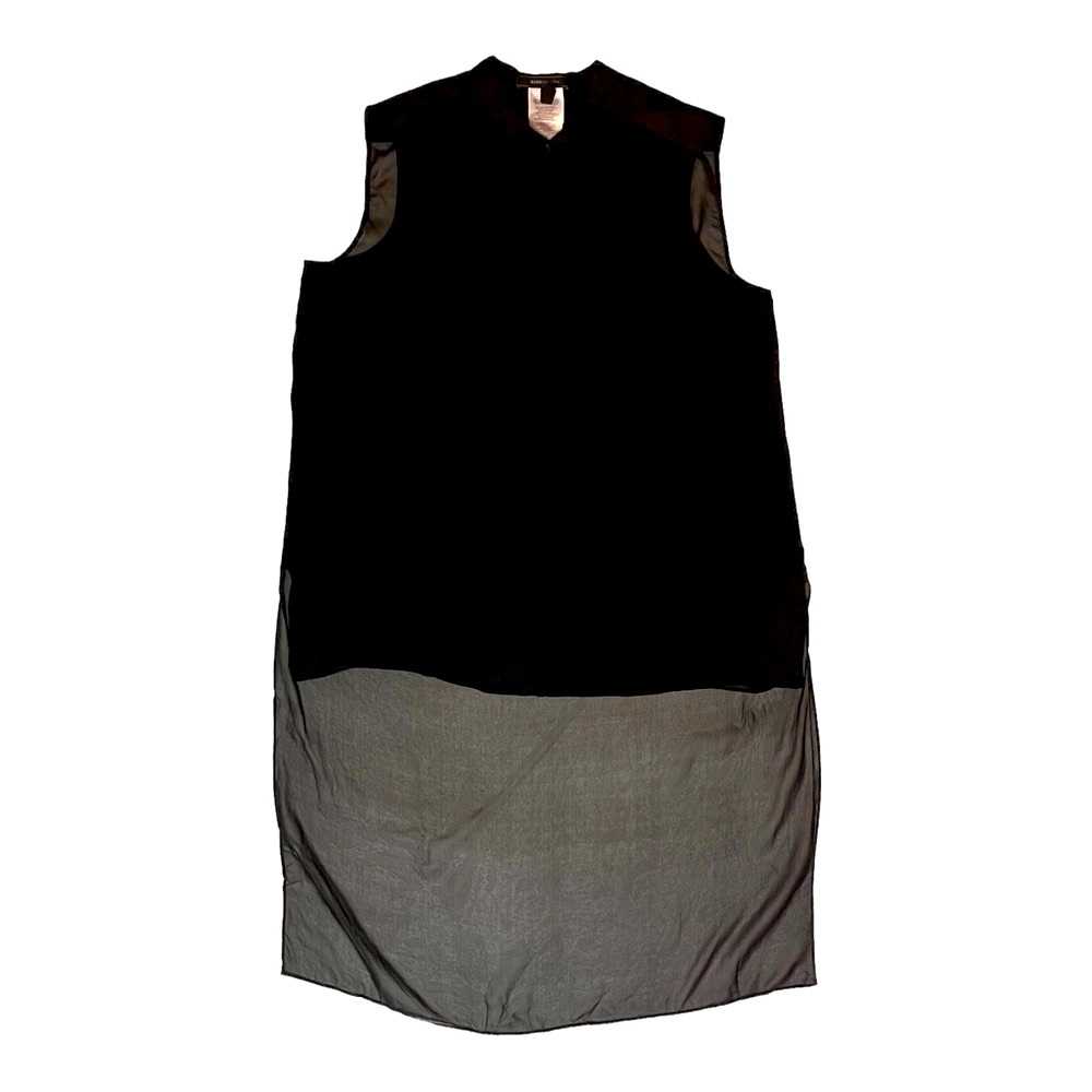 BCBGMaxAzria Black Tuxedo Sleeveless Blouse